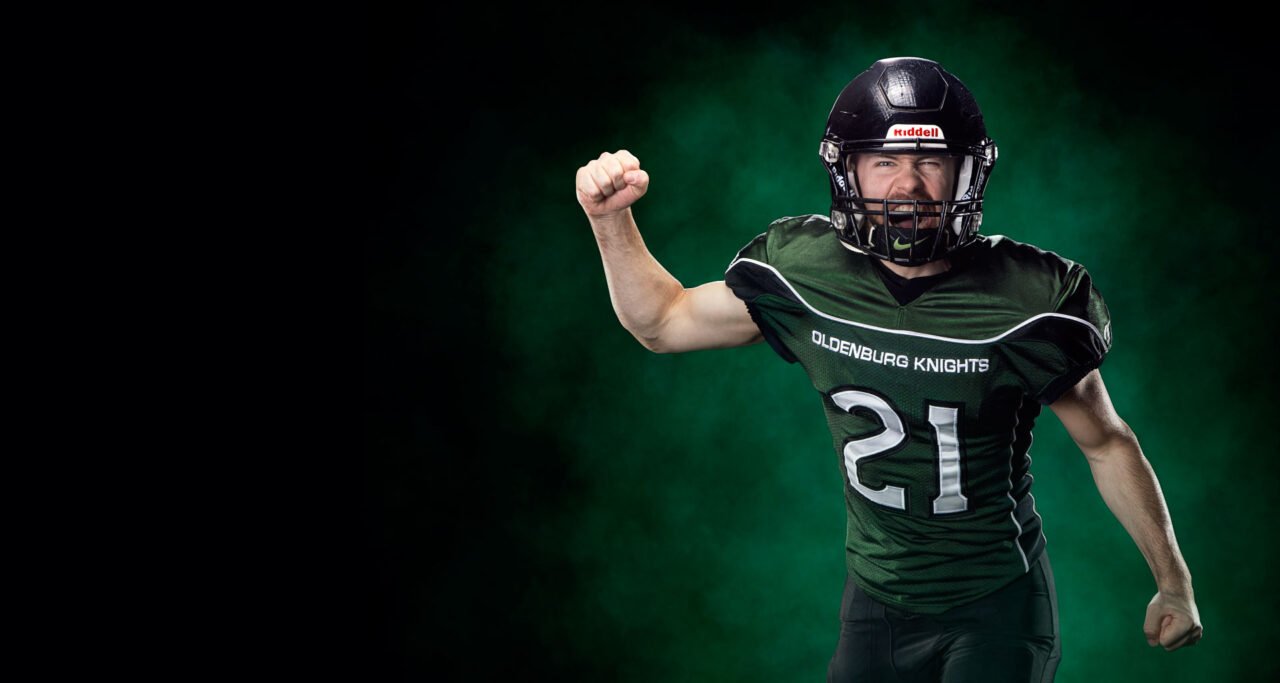 Oldenburg Knights Spieler Nummer 21 im grünen Trikot